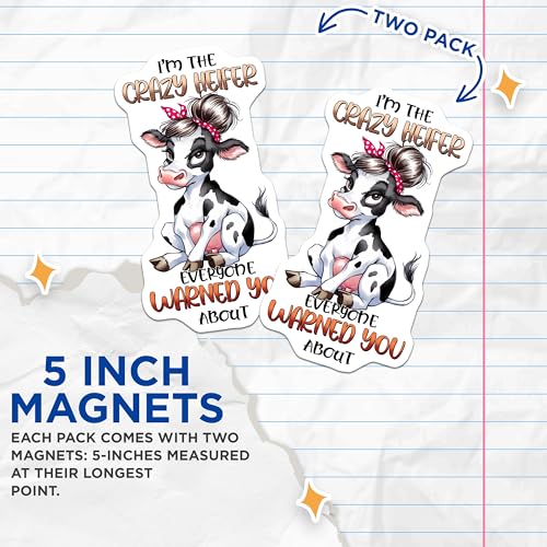 (2 Pack) 5" On Longest Side Magnet - Sticks to Smooth Flat Surfaces - Made in USA - MAG9803