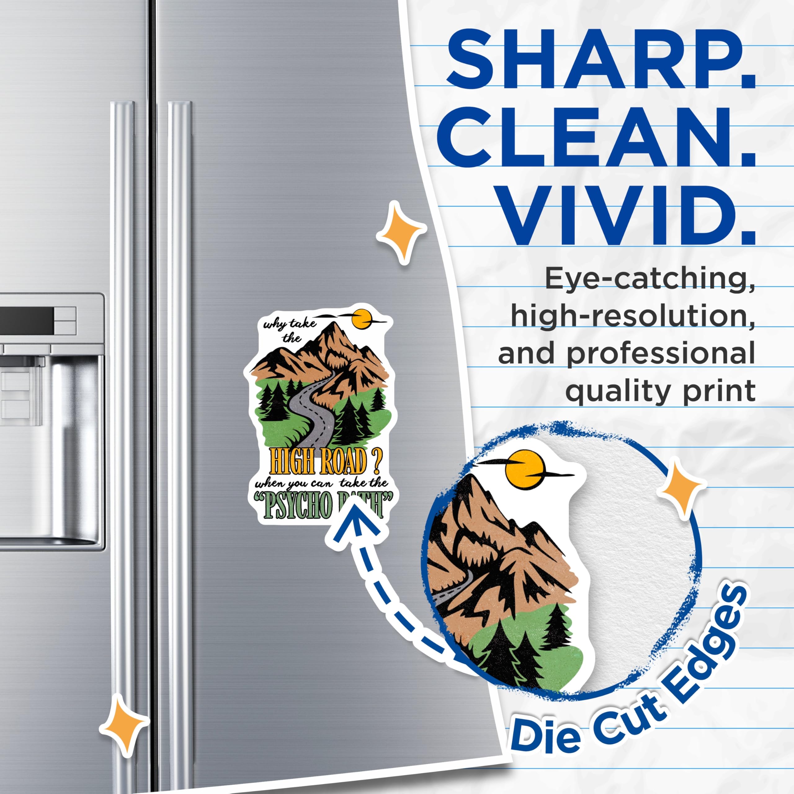 (2 Pack) Psycho Path Magnets - Funny Road Trip Humor - Witty Fridge Decor - 5" On Longest Side - Premium Magnet - for Cars, Refrigerators, Toolboxes, Lockers - Made in USA - MAG16329