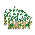 (2 Pack) St Patricks Day Magnets - Lucky Shamrock Decor - Feeling Lucky Magnetic Sign - 5 Inches On Longest Side - Thick Durable Magnet - Made in USA - MAG21771