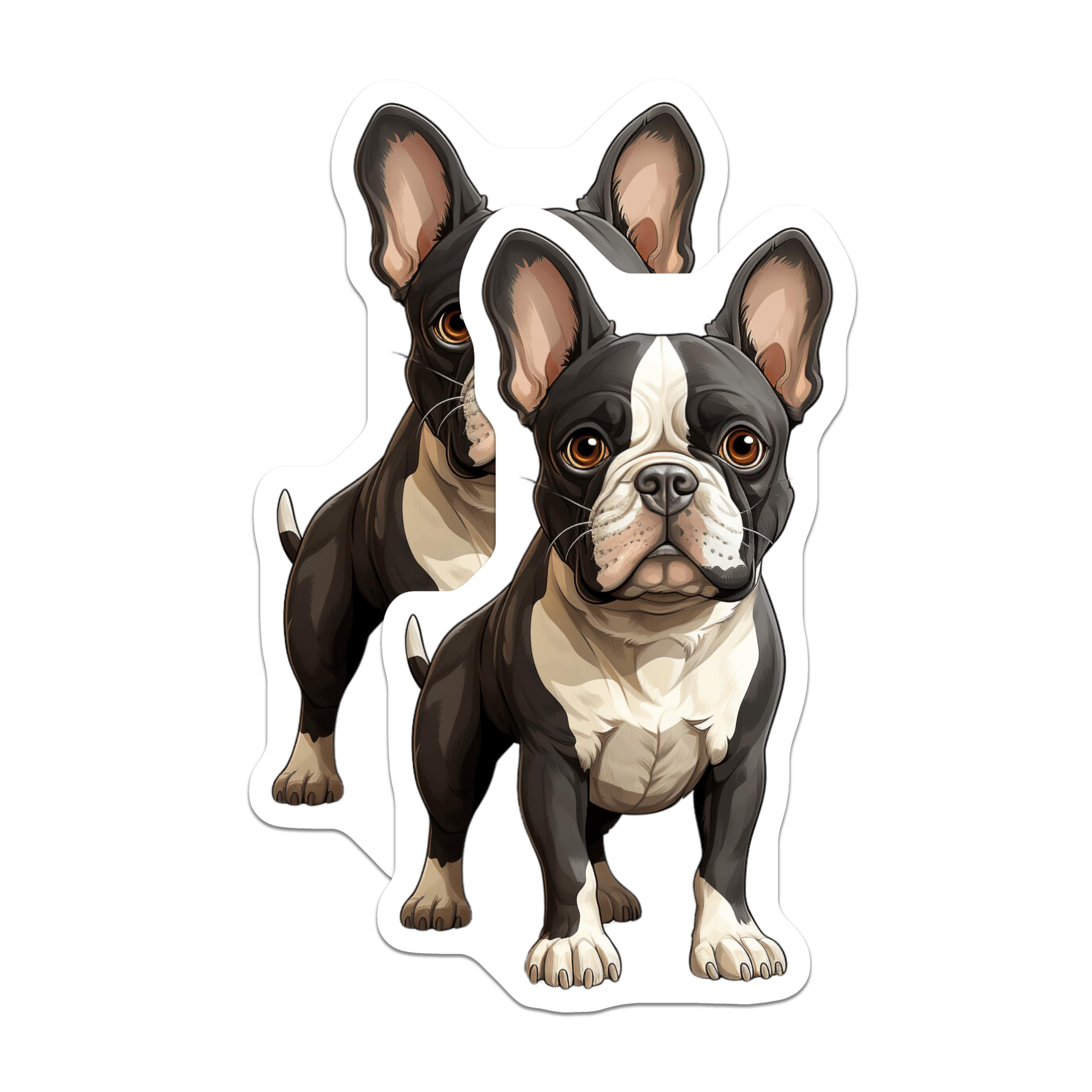 (2 Pack) Boston Terrier Magnets - Cute Dog Lover Magnets - Animal Art Fridge Magnets - Pet Owner Accessory - 5 Inches On Longest Side - Thick Durable Magnet - Made in USA - MAG26996