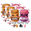 (3 Pack) PB and J Decals - Peanut Butter Jelly - Cute Foodie Love - 3 Inches On Longest Side - Easy Peel & Apply - Made in USA - 3MCS4326