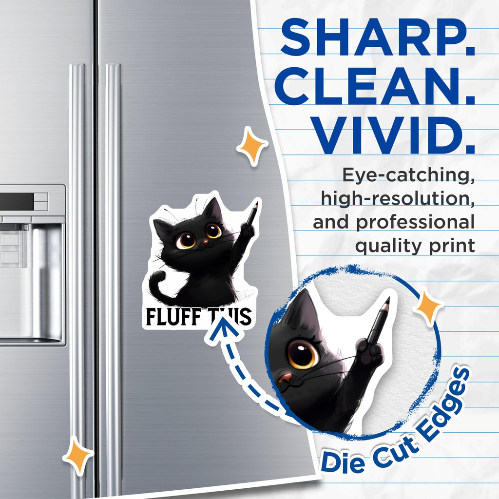 (2 Pack) Black Cat Magnets - Funny Kitty - Sarcastic Feline Refrigerator Decor - 5" On Longest Side - Premium Magnet - for Cars, Refrigerators, Toolboxes, Lockers - Made in USA - MAG14959
