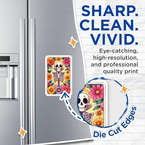 (2 Pack) Flower Skeleton Decoration Magnet - 5" On Longest Side - Sticks to Smooth Flat Surfaces - Made in USA - MAG9400