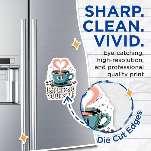 (2 Pack) Espresso Yourself Magnets - Cute Coffee Cup Magnets - Fun Kitchen Magnets - 5" On Longest Side - for Cars, Fridges, Toolboxes - Made in USA - MAG4603