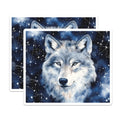 (2 Pack) Wolf Magnets - Celestial Decor - Spirit Animal Art - Nature Lover - Mystical Wildlife Scene - 5 Inches On Longest Side - Thick Durable Magnet - Made in USA - MAG37005