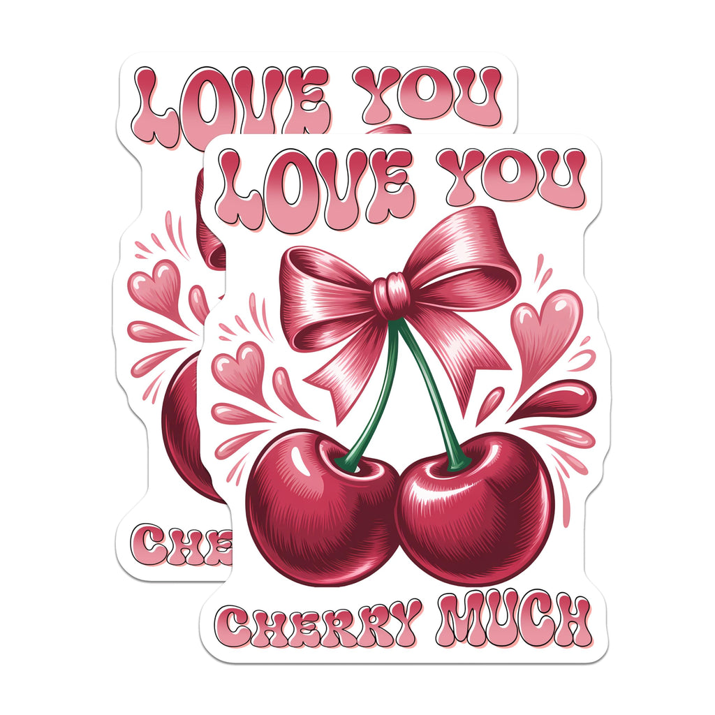(2 Pack) Cherry Magnets - Love You Cherry Much - Kitchen Decor Fridge Magnets - 5" On Longest Side - Premium Magnet - for Cars, Refrigerators, Toolboxes, Lockers - Made in USA - MAG16184