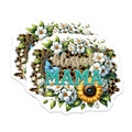 (2 Pack) Blessed Mama Stickers - Floral Design - Sunflower Mom Decal - 5" On Longest Side - Sticks to Smooth Flat Surfaces - Made in USA - BMCS8180