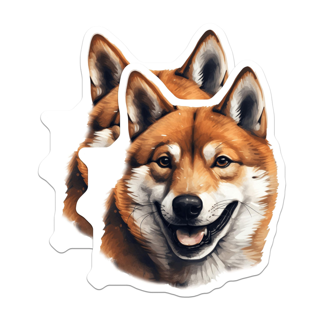 (2 Pack) Shiba Inu Dog Magnets - Cheerful Smiling Pet Art - Japanese Dog Lover Refrigerator Magnets - 5 Inches On Longest Side - Thick Durable Magnet - Made in USA - MAG30496