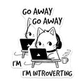 (2 Pack) Cat Introvert Magnets - Go Away I'm Introverting - Office Decor - 5" On Longest Side - for Cars, Fridges, Toolboxes - Made in USA - MAG7816
