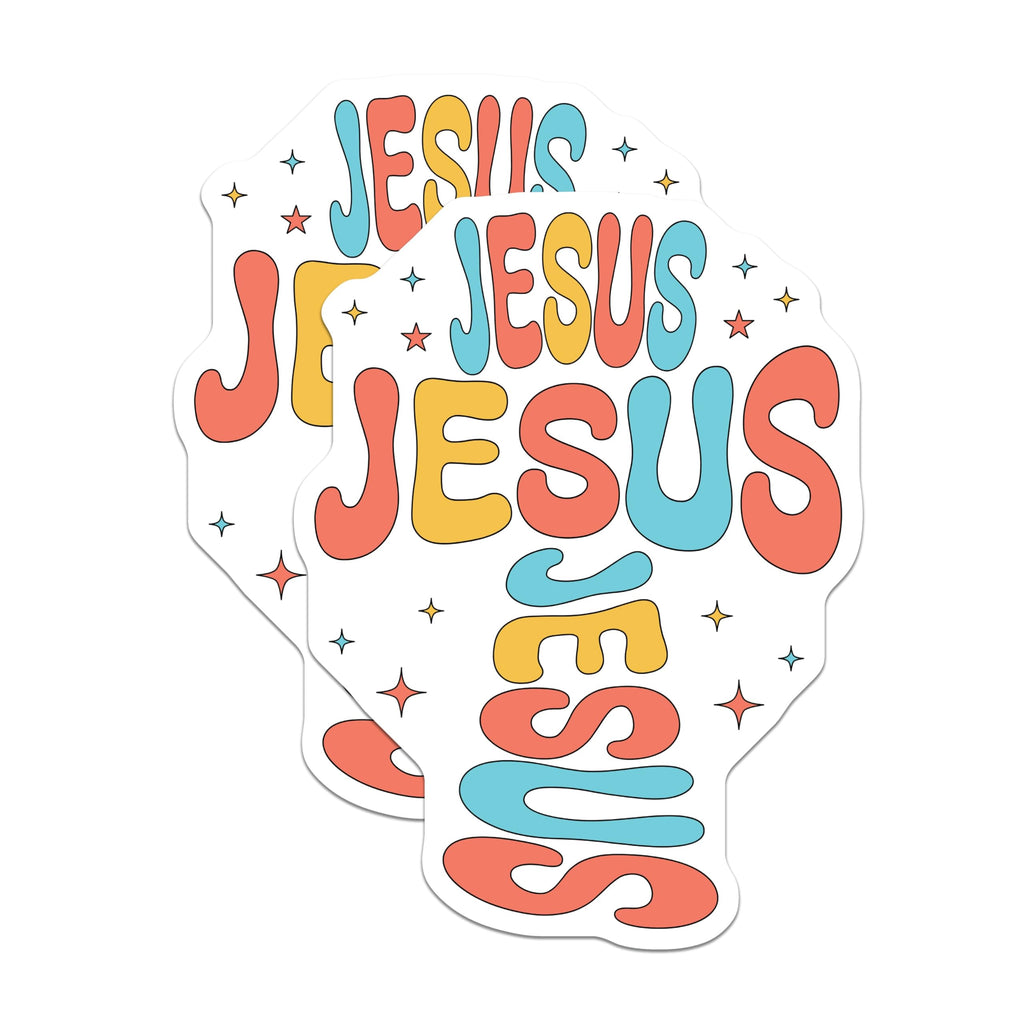 (2 Pack) Jesus Magnets - Retro Christian Decor - Groovy Faith Magnets - Spiritual Refrigerator Decor - Religious Aesthetic - 5 Inches On Longest Side - Thick Durable Magnet - Made in USA - MAG25830