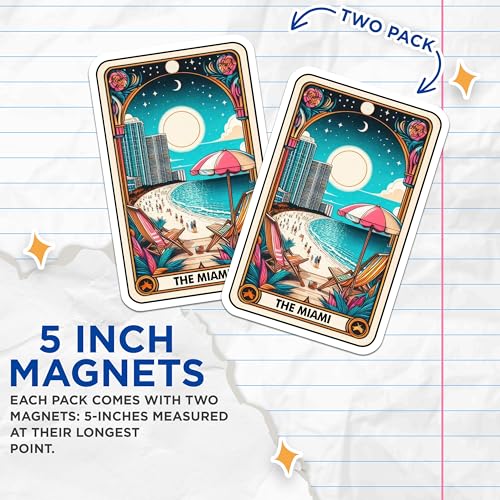 (2 Pack) Tropical Beach Decor Magnet - 5" On Longest Side - Sticks to Smooth Flat Surfaces - Made in USA - MAG10315