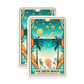 (2 Pack) Beach Scene Magnet - Tropical Vacation - Coastal Decor - 5" On Longest Side - Sticks to Smooth Flat Surfaces - Made in USA - MAG10321