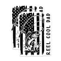 (2 Pack) Fishing Dad Magnets - American Flag Reel Cool Dad - Fishing Lover Decor - 5" On Longest Side - Premium Magnet - for Cars, Refrigerators, Toolboxes, Lockers - Made in USA - MAG14595