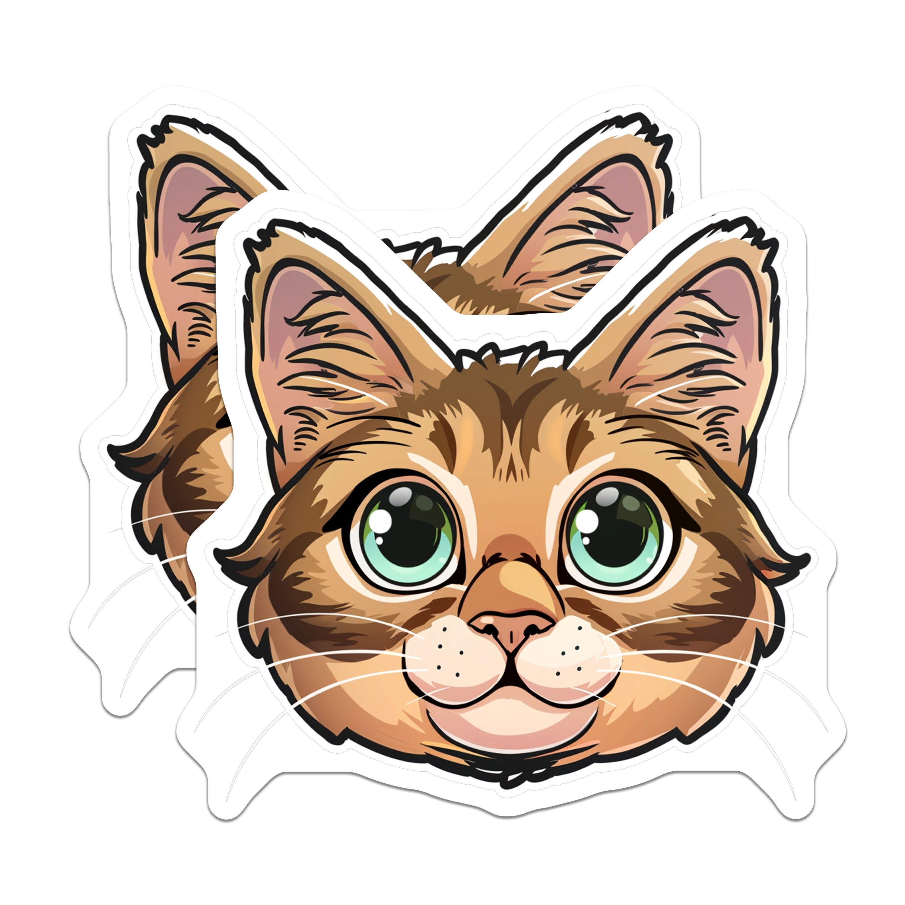 (2 Pack) Cute Cat Face Magnets - Kitten Animal Lover - Fridge Locker Decor - 5 Inches On Longest Side - Thick Durable Magnet - Made in USA - MAG39213