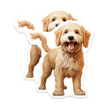(2 Pack) Golden Doodle Dog Magnets - Cute Pet Illustration - Dog Lover Decor for Home - 5 Inches On Longest Side - Thick Durable Magnet - Made in USA - MAG26046