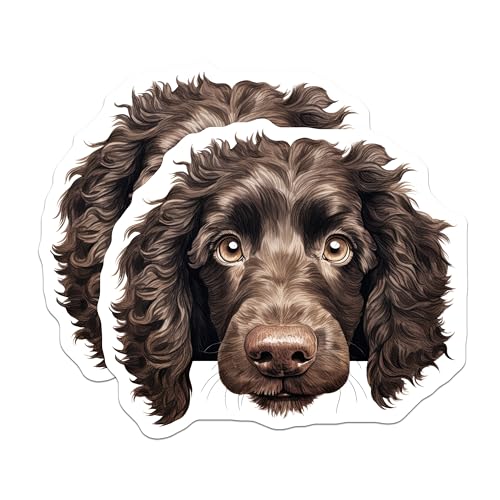 (2 Pack) Dog Lover Stickers - Cute Dog Art - Animal Illustration - 5" On Longest Side - Sticks to Smooth Flat Surfaces - Made in USA - BMCS9828