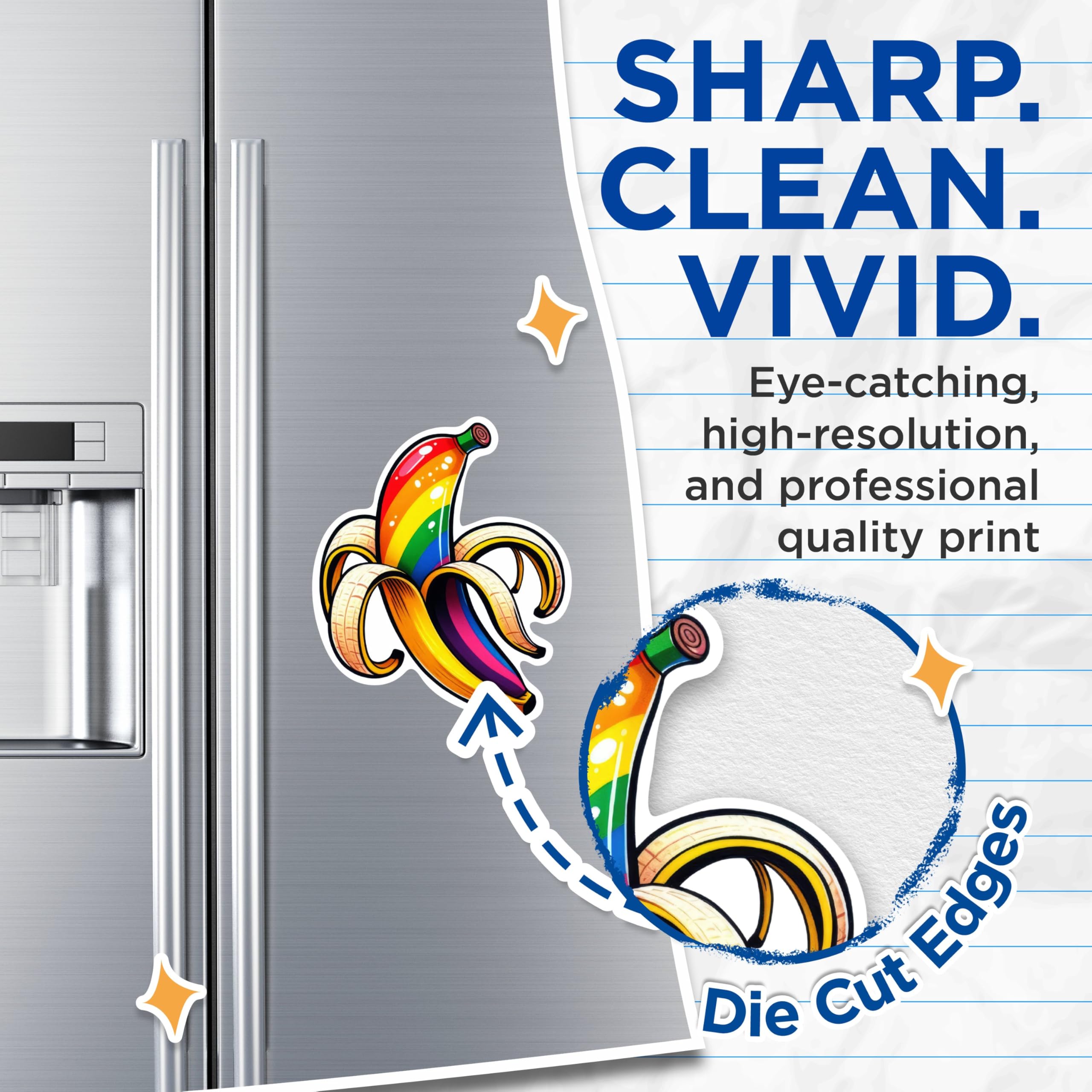(2 Pack) Baa LGBTQ Magnets - Rainbow Flavored Baa Magnet - 5 Inches On Longest Side - Premium Magnet - for Cars, Refrigerators, Toolboxes - Made in USA - MAG2129