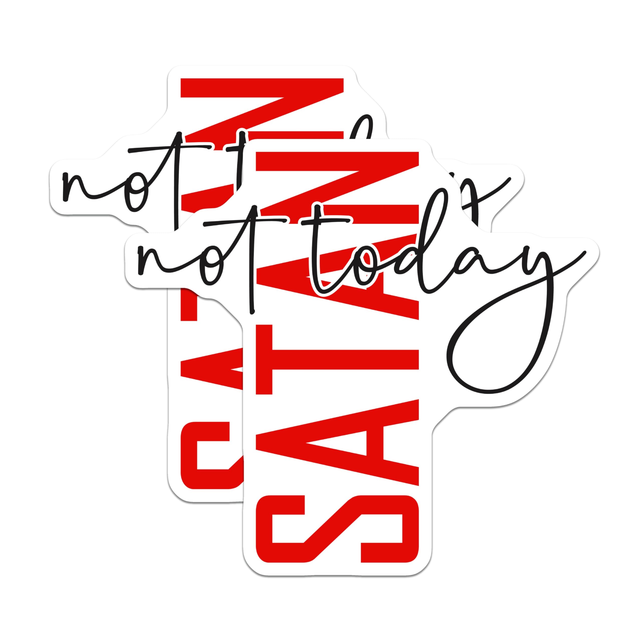 (2 Pack) Not Today Satan Magnets - Funny Christian Decor - Sassy Refrigerator Accessories - 5 Inches On Longest Side - Thick Durable Magnet - Made in USA - MAG30169