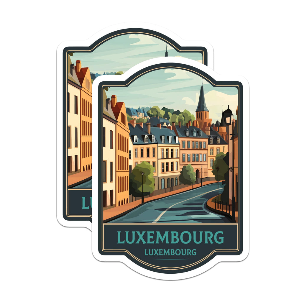 (2 Pack) Luxembourg City Magnets - Grand Duchy Europe Travel Souvenir - Historic Architecture Scene - Vintage Art Display - 5 Inches On Longest Side - Thick Durable Magnet - Made in USA - MAG23158