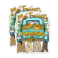 (2 Pack) Mama Fall Magnets - Pumpkin Truck Autumn Decor - Leopard Print Mama - Rustic Fridge Magnets - 5 Inches On Longest Side - Thick Durable Magnet - Made in USA - MAG30936