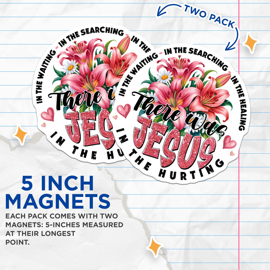 (2 Pack) Jesus Floral Magnets - Religious Verse - Christian Decor - 5" On Longest Side - Premium Magnet - for Cars, Refrigerators, Toolboxes, Lockers - Made in USA - MAG16639