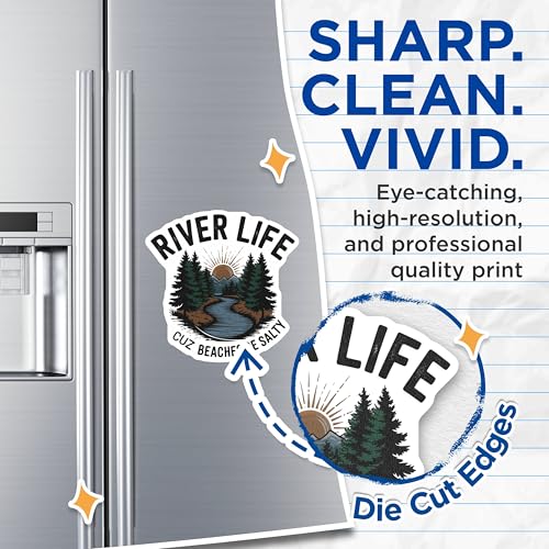 (2 Pack) River Life Magnets Magnets - Cuz Beaches Be Salty - Outdoor Adventure Magnet - 5" On Longest Side - Made in USA - Sticks to Refrigerators & Metal Surfaces - MAG9178