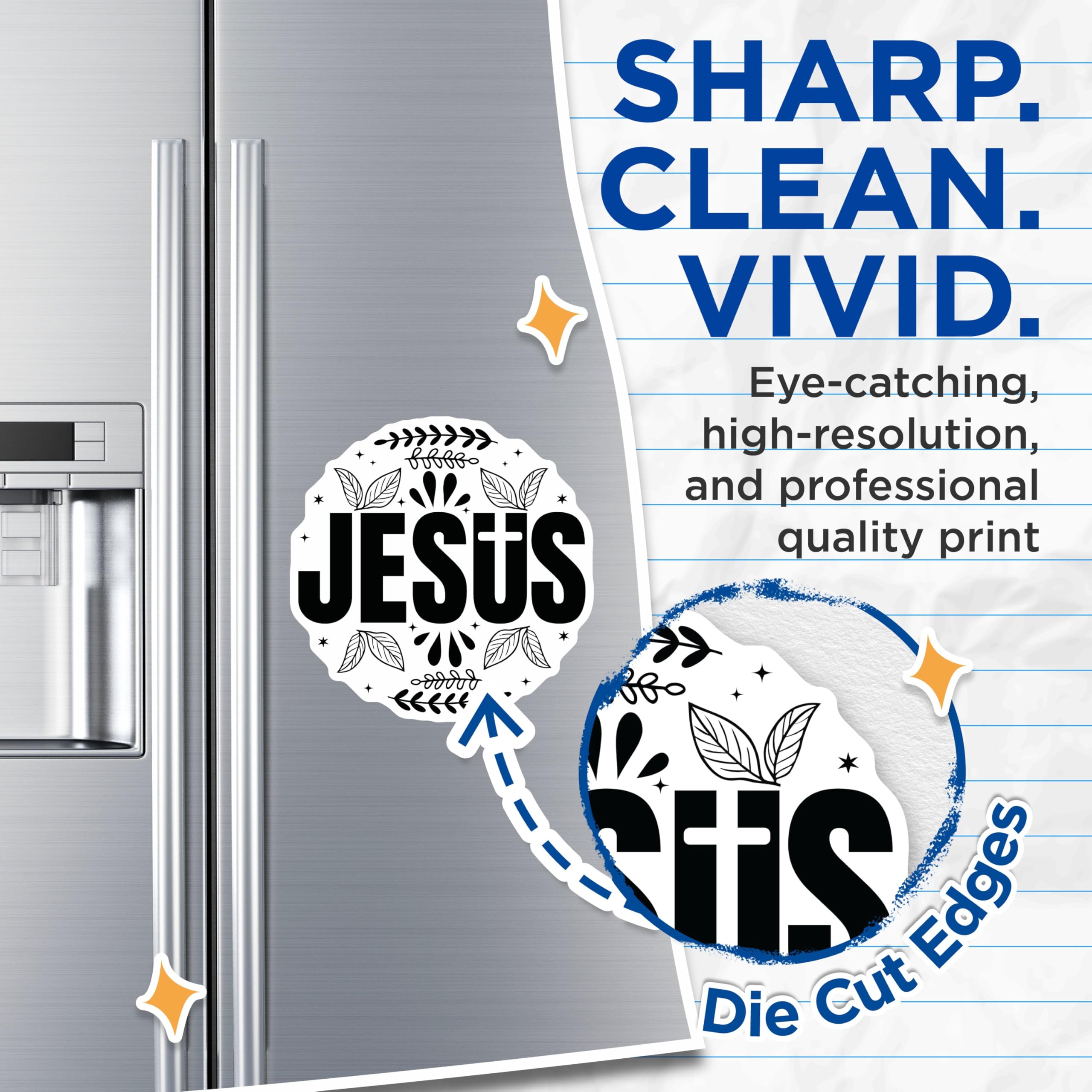 (2 Pack) Jesus Magnets - Christian Refrigerator Magnets - Faith Based Kitchen Decor - 5 Inches On Longest Side - Thick Durable Magnet - Made in USA - MAG30738