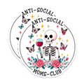 (2 Pack) Funny Skeleton Wine Lover Magnet - Floral Butterfly Decor - 5" On Longest Side - Sticks to Smooth Flat Surfaces - Made in USA - MAG9774