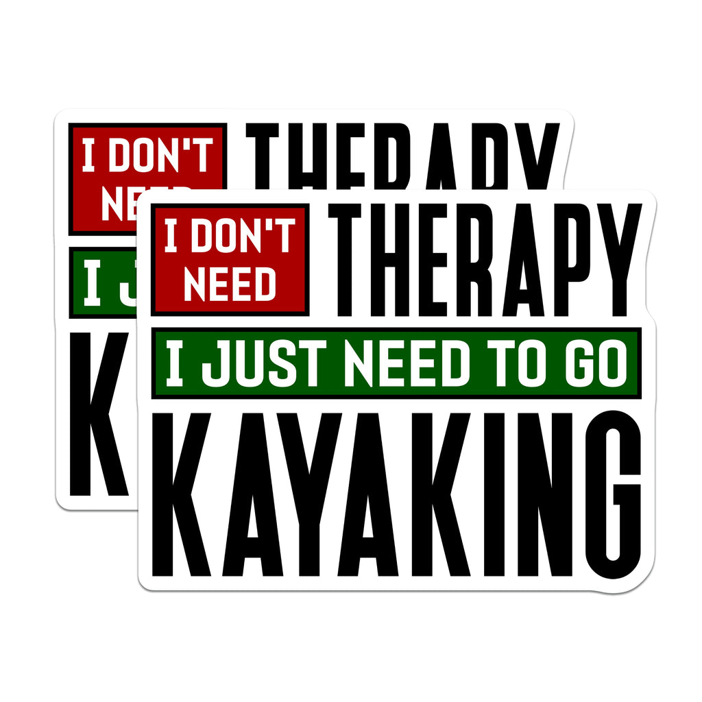 (2 Pack) Kayaking Therapy Magnets - Funny Kayaker Humor - Outdoor Adventure Decor for Fridge - 5 Inches On Longest Side - Thick Durable Magnet - Made in USA - MAG37653