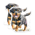 (2 Pack) Rottweiler Dog Magnets - Cute Puppy Art - Fridge Locker Decoration - 5" On Longest Side - Premium Magnet - for Cars, Refrigerators, Toolboxes, Lockers - Made in USA - MAG16060