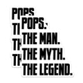 (2 Pack) Pops The Man The Myth The Legend Sticker - Father's Day - Dad Appreciation - 5" On Longest Side - Sticks to Smooth Flat Surfaces - Made in USA - BMCS5269