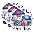 (3 Pack) You're Magic Decals - Floral Mushroom - Laptop Decals - 3 Inches On Longest Side - Easy Peel & Apply - Made in USA - 3MCS6825