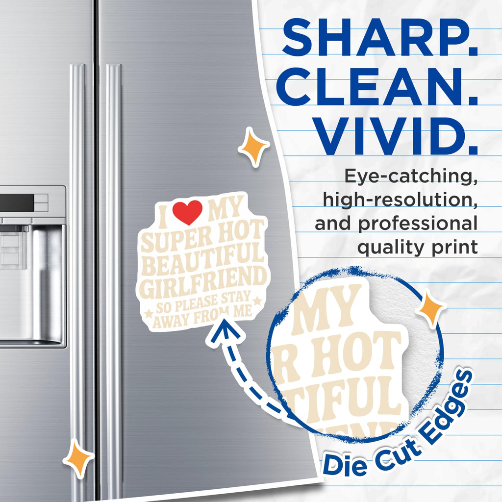 (2 Pack) Girlfriend Magnets - Hot Beautiful Girlfriend - Stay Away from Me Magnets - 5" On Longest Side - Premium Magnet - for Cars, Refrigerators, Toolboxes, Lockers - Made in USA - MAG15253