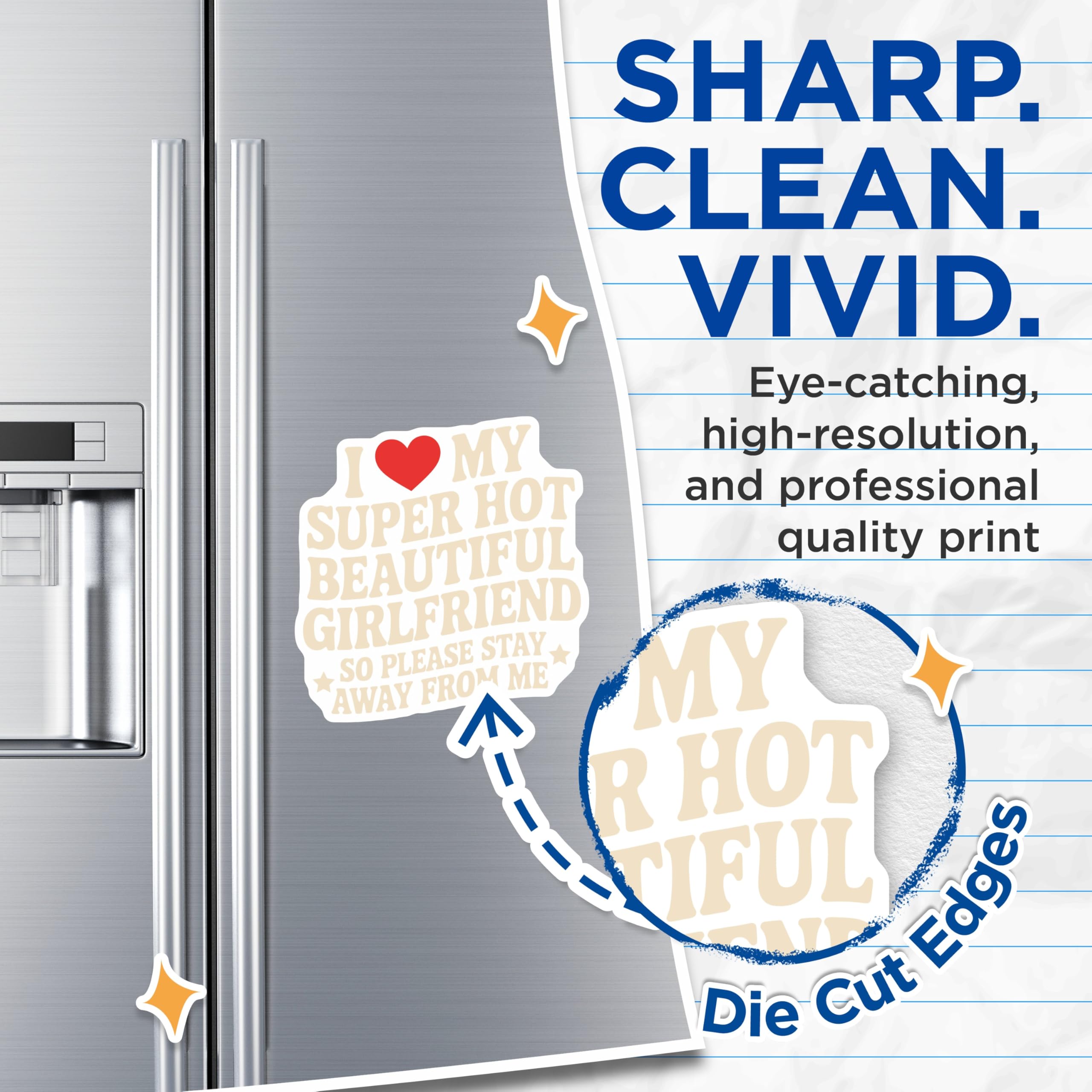(2 Pack) Girlfriend Magnets - Hot Beautiful Girlfriend - Stay Away from Me Magnets - 5" On Longest Side - Premium Magnet - for Cars, Refrigerators, Toolboxes, Lockers - Made in USA - MAG15253