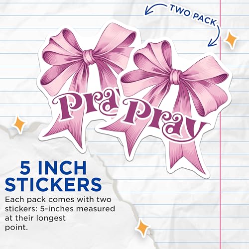 (2 Pack) Christian Bow Stickers - 5" On Longest Side - Sticks to Smooth Flat Surfaces - Made in USA - BMCS9152 - BMCS9152