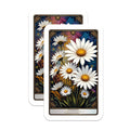 (2 Pack) Fresh White Daisy Magnets - Vibrant Floral Kitchen Decor - Botanical Refrigerator Art Display - 5 Inches On Longest Side - Thick Durable Magnet - Made in USA - MAG22938