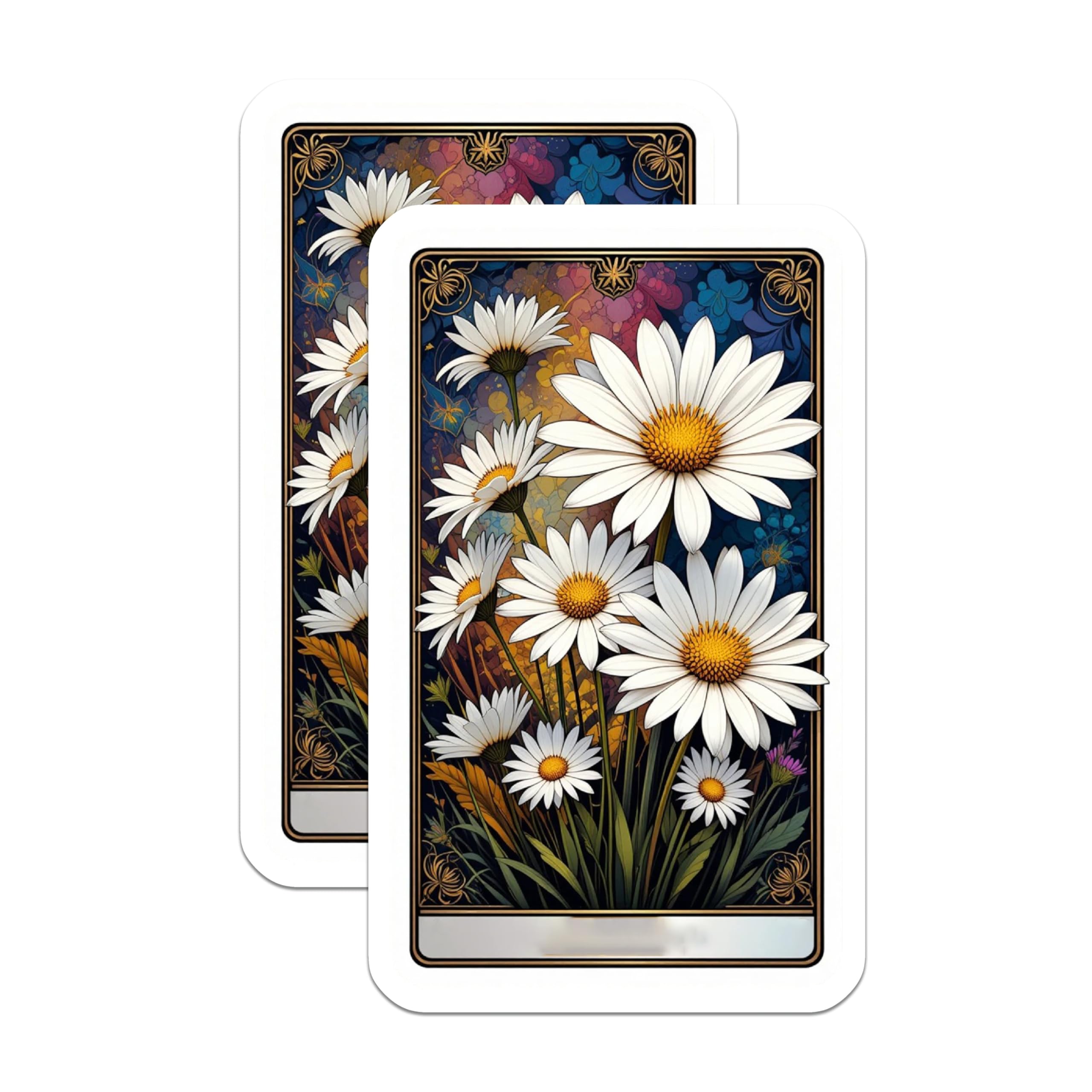 (2 Pack) Fresh White Daisy Magnets - Vibrant Floral Kitchen Decor - Botanical Refrigerator Art Display - 5 Inches On Longest Side - Thick Durable Magnet - Made in USA - MAG22938