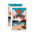 (2 Pack) Beach Tarot Card Magnets - Retro Beach Art - Summer Vibes Decoration - 5" On Longest Side - Premium Magnet - for Cars, Refrigerators, Toolboxes, Lockers - Made in USA - MAG16071