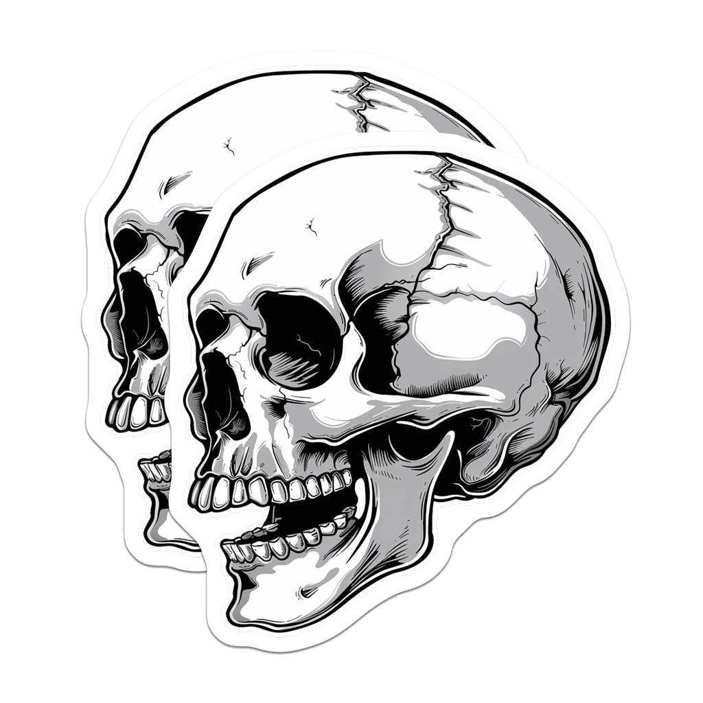 (2 Pack) Skull Magnets - Gothic Fridge Decor - Halloween Kitchen Accent - Edgy Art Accessory - Rebel Locker Label - 5 Inches On Longest Side - Thick Durable Magnet - Made in USA - MAG38767