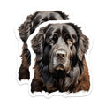 (2 Pack) Newfoundland Dog Portrait Magnets - Majestic Black Newfie Art Decor - Large Breed Canine Pet Fridge Accessory - 5 Inches On Longest Side - Thick Durable Magnet - Made in USA - MAG24518