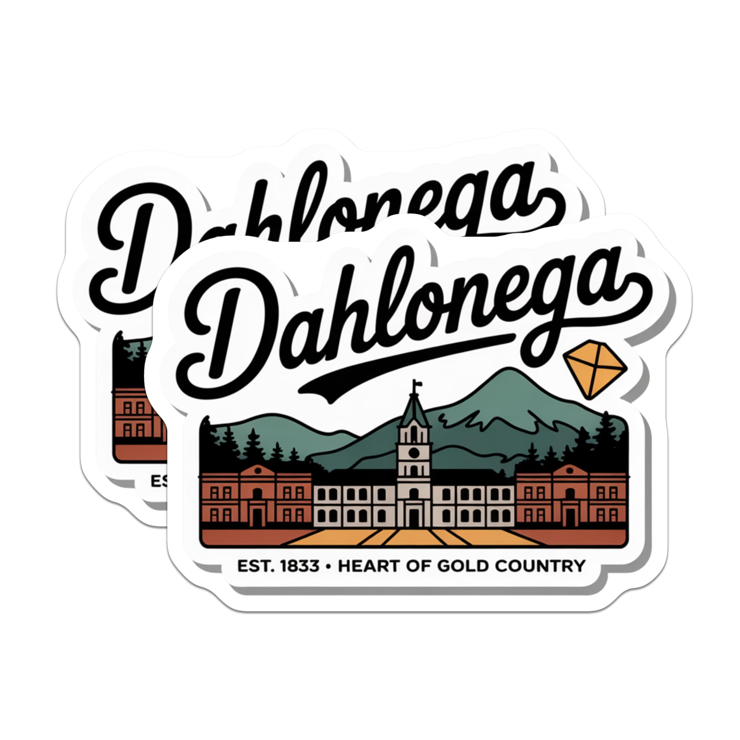 (2 Pack) Dahlonega Georgia Magnets - Gold Rush Town Landmark Decor - North Georgia Mountain Travel Souvenir - 5 Inches On Longest Side - Thick Durable Magnet - Made in USA - MAG19459