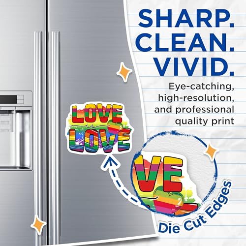 (2 Pack) Love is Love Magnets Magnets - LGBTQ Pride - 5" On Longest Side - Made in USA - Sticks to Refrigerators & Metal Surfaces - MAG9184