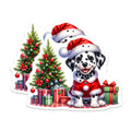 (2 Pack) Dalmatian Puppy Magnets - Christmas Dog Decor - Holiday Refrigerator Art - 5 Inches On Longest Side - Thick Durable Magnet - Made in USA - MAG26812