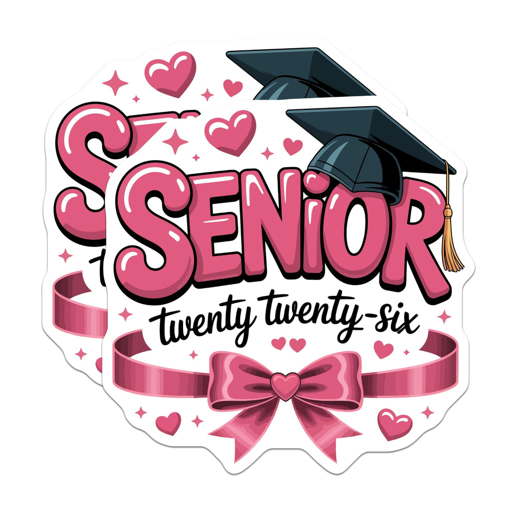 (2 Pack) Senior 2026 Magnets - Graduation Class of Twenty Twenty-Six - High School College Grad Celebration Decor - 5 Inches On Longest Side - Thick Durable Magnet - Made in USA - MAG22720