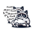 (2 Pack) Grumpy Cat Magnets - Funny Cat Quote - Fluff Around and Find Out - 5" On Longest Side - for Cars, Fridges, Toolboxes - Made in USA - MAG7347