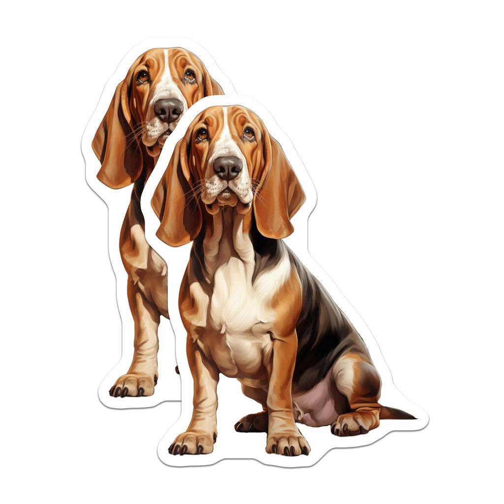 (2 Pack) Basset Hound Magnets - Dog Lover Decor - Pet Parent Accessory - 5 Inches On Longest Side - Thick Durable Magnet - Made in USA - MAG27099