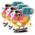 (3 Pack) Chicken Skateboard Decals - Funny Animal Decal - Cool Laptop Decals - 3 Inches On Longest Side - Easy Peel & Apply - Made in USA - 3MCS2656