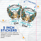 (2 Pack) Daddy's Girl I Used to Be His Angel Stickers - Now He is Mine - I Miss You Dad - 5" On Longest Side - Sticks to Smooth Flat Surfaces - Made in USA - BMCS6123