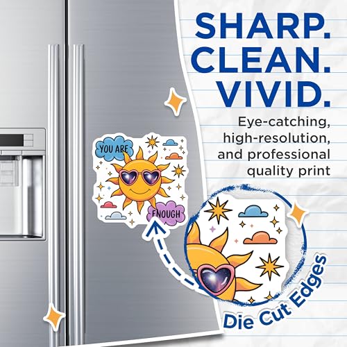 (2 Pack) Positive Affirmation Magnets - Inspirational Quote Magnets - You are Enough Magnets - 5" On Longest Side - for Cars, Fridges, Toolboxes - Made in USA - MAG6565