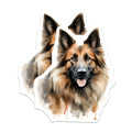 (2 Pack) German Shepherd Magnets - Watercolor Dog Art - Pet Lover Decor - 5 Inches On Longest Side - Thick Durable Magnet - Made in USA - MAG24508